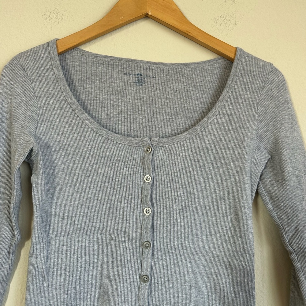 Brandy Melville Ribbed Button Down Top - image 5